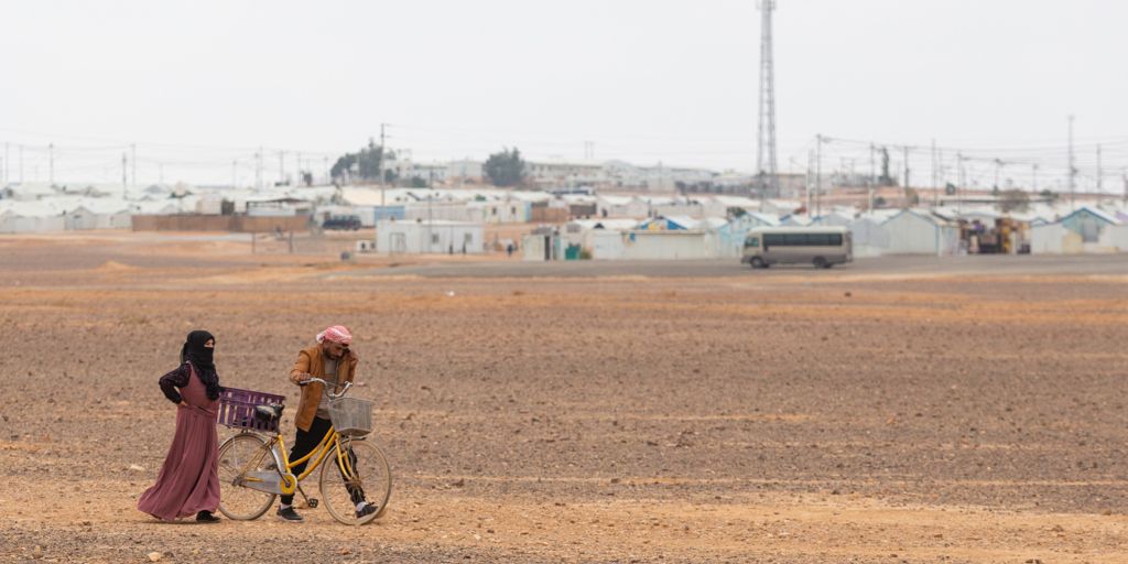 Azraq camp for Syrian refugees in Jordan