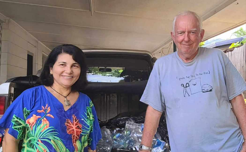 Delma Albuquerque and Adrew Smart are recycling rubbish to support refugees 