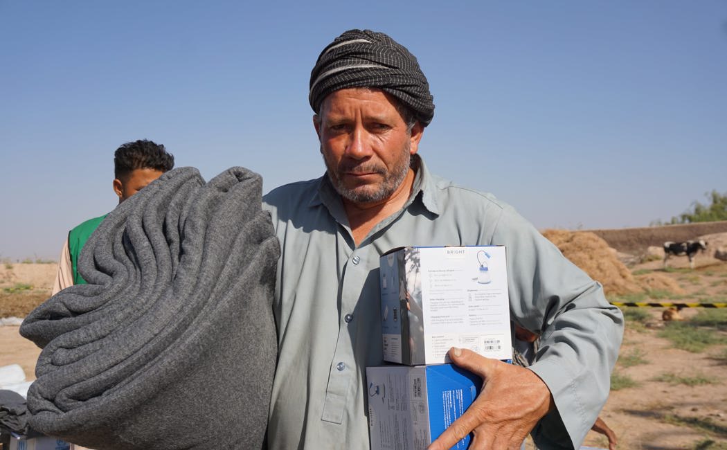 Afghanistan. Imam Uddin and his family received an emergency tent and other essential supplies