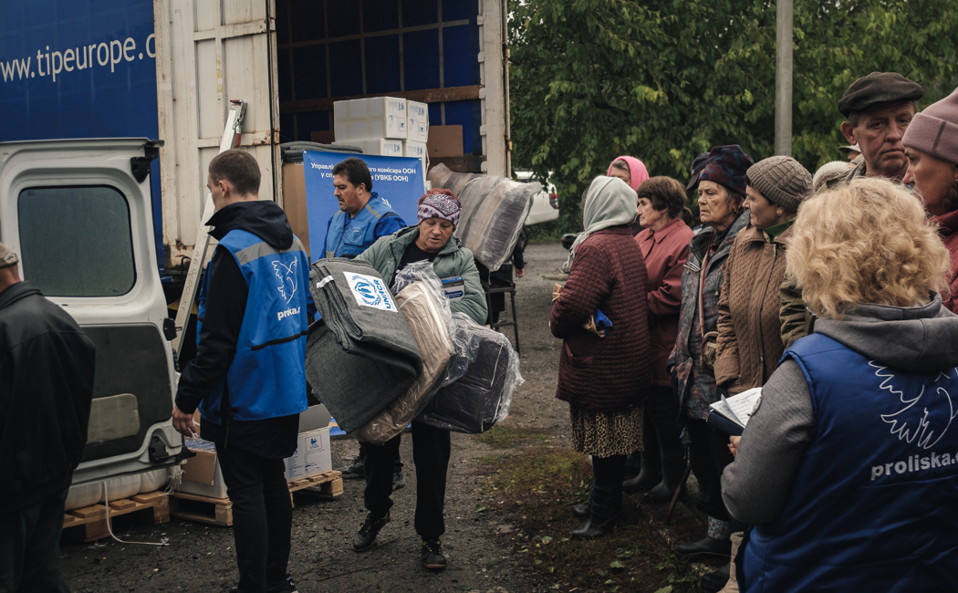 Aid distribution in Ukraine
