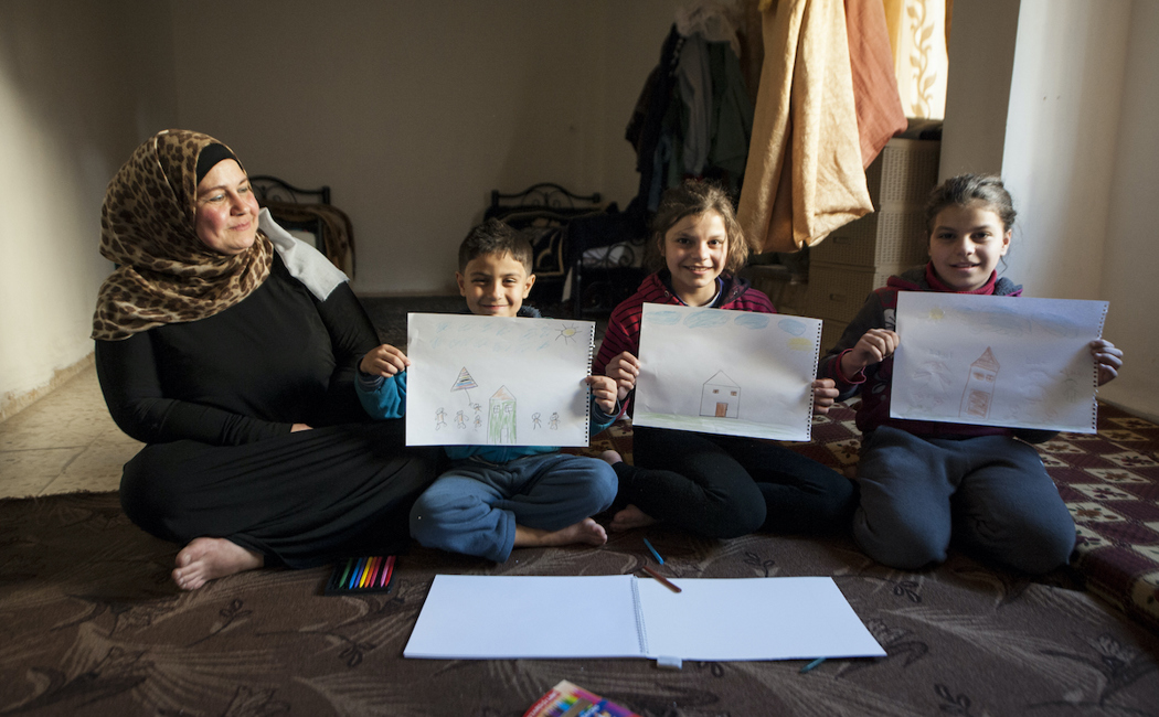 Jordan. Syrian Refugee Family Living In Amman 