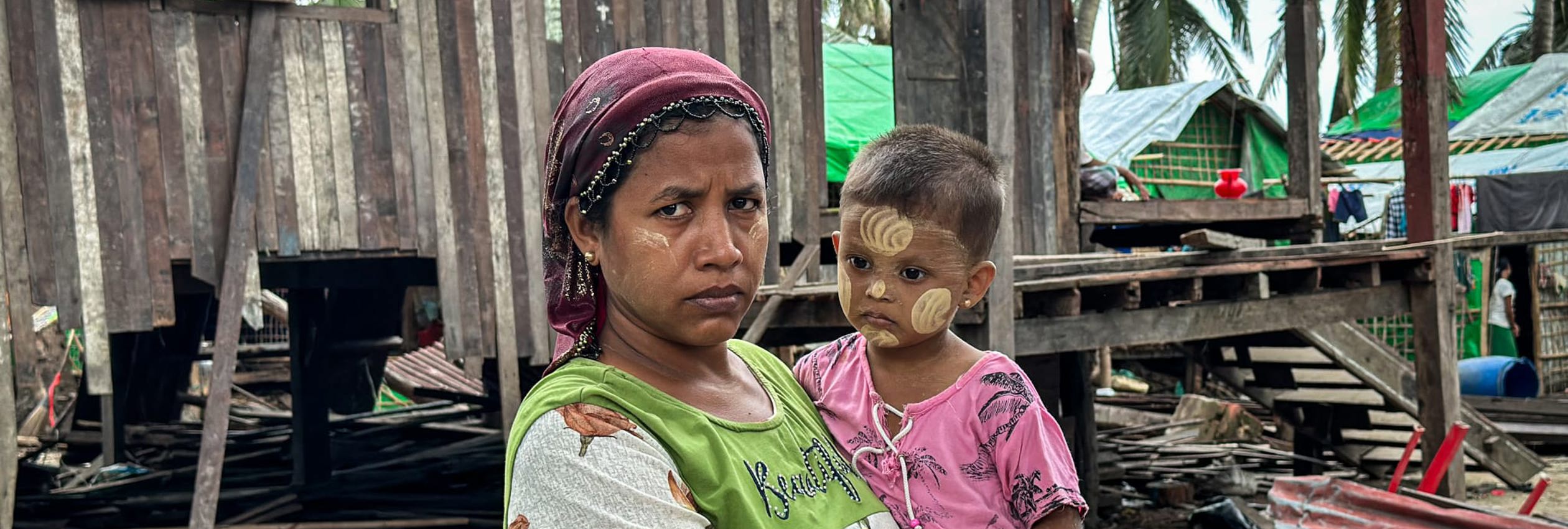 Ma Phyu Ma, an internally displaced Rohingya woman, lost her home during Cyclone Mocha