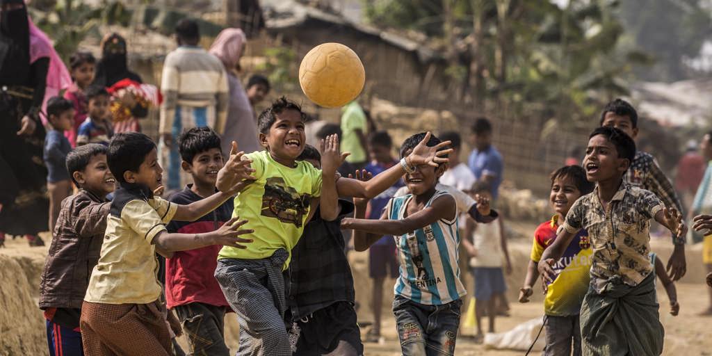Bangladesh. Kids Playing Football In Cox's Bazaar Min (1)