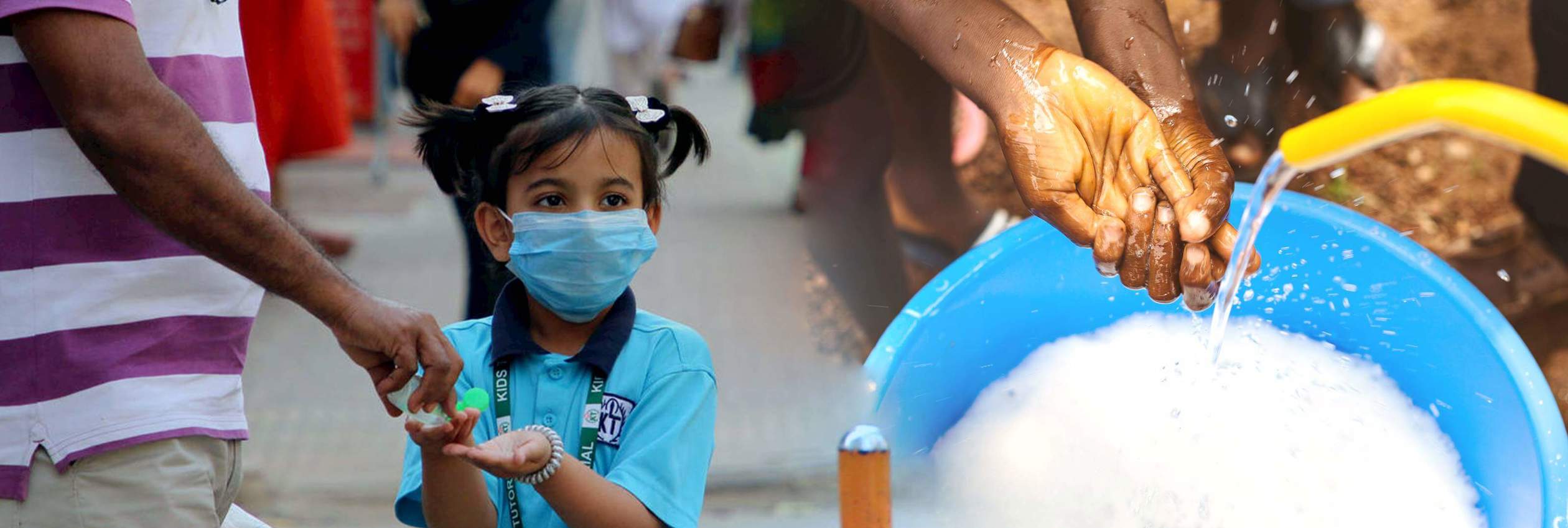 A kid wears a protective mask as a preventive measure against the spread of Coronavirus in Dhaka.