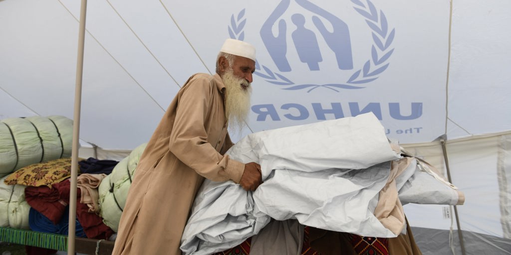 Bahadur Khan and his family had only minutes to flee their home in Pakistan’s north-western Khyber Pakhtunkhwa province before it was swept away by flooding. 