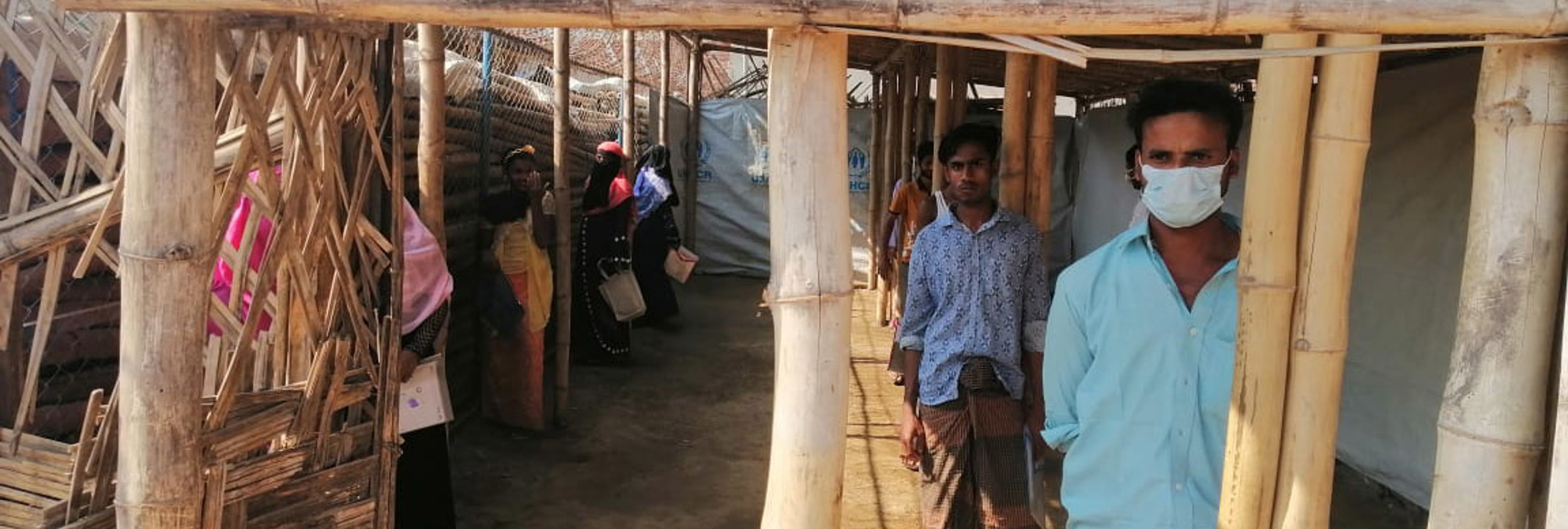 Social distancing in Kutupalong refugee camp in Bangladesh as first cases of COVID-19 detected